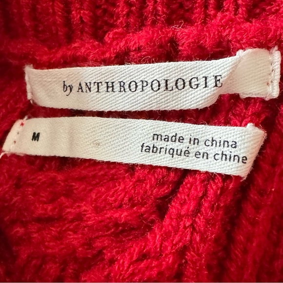 Anthropologie Burgundy Open Shoulder Turtleneck Sweater - Picture 5 of 7